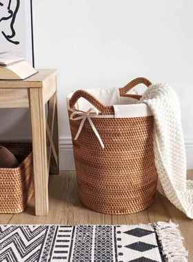 越南秋藤草编TB-58621衣脏收纳篮编篓玩具创意简洁收纳筐洗筐衣家