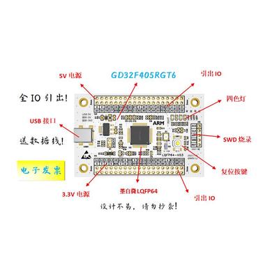 GD32F405RGT6核心板GD32F405RGT6小系统板GD32F405RGT6开发板