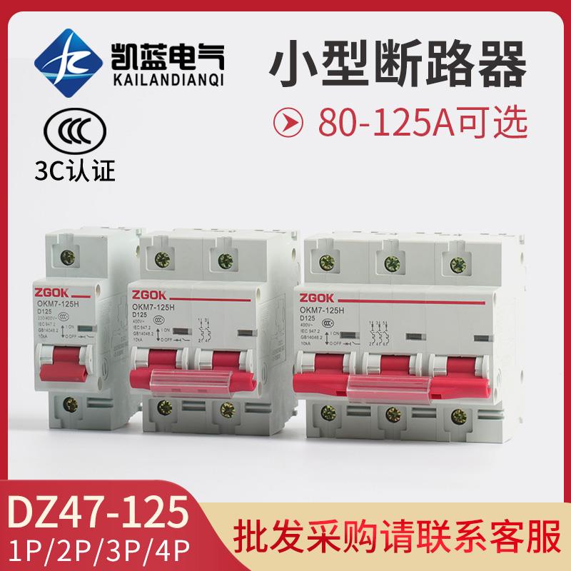 家用空气开关DZ47-100A 1P 2P 3P 4P100A125A D型空开小型断路器