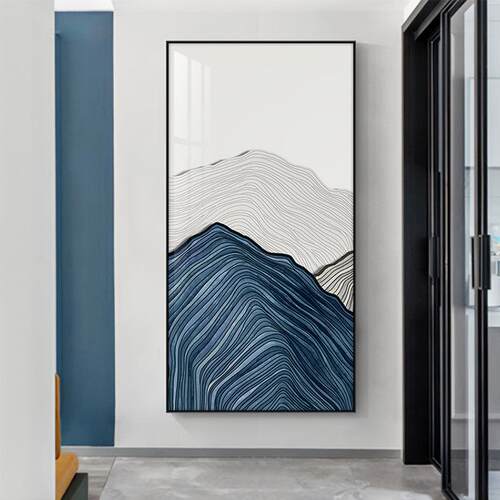 靓蓝山脉 玄关装饰画现代简约客厅落地画走廊壁画抽象山水挂画