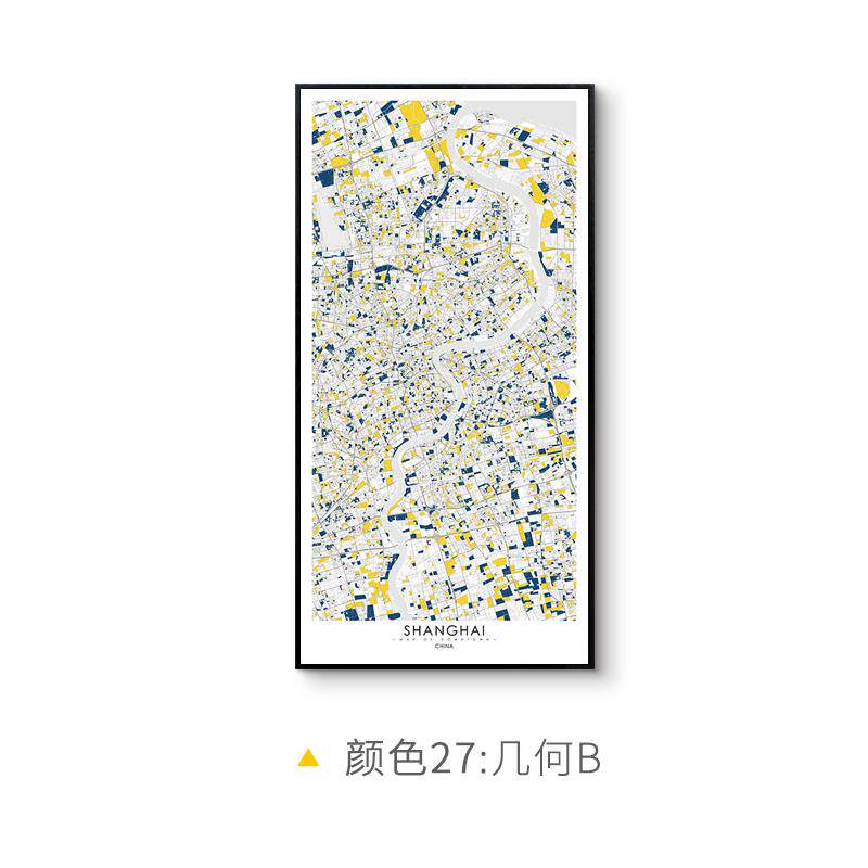 高档鳟鱼北画欧玄过关地图装饰画户 简约走廊竖版道挂 进门入背景