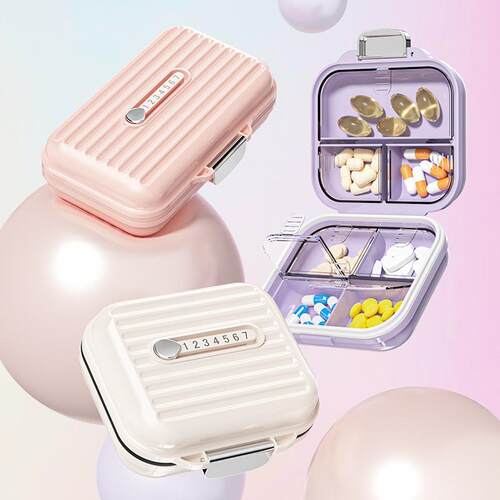Cute Portable 7Grid Pill Organizer TravelFriendly Pill Case