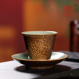 功夫茶具品茗杯子 龙泉青瓷主人杯单杯手工柴烧窑变泡茶盏陶瓷中式