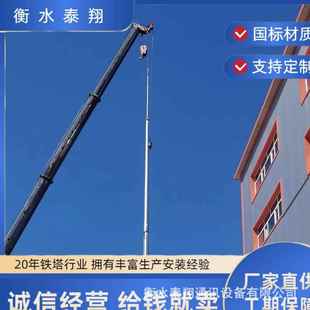 GH独立避雷针接闪杆钢管避雷针15m20m25m30米35m环形单管避雷针塔