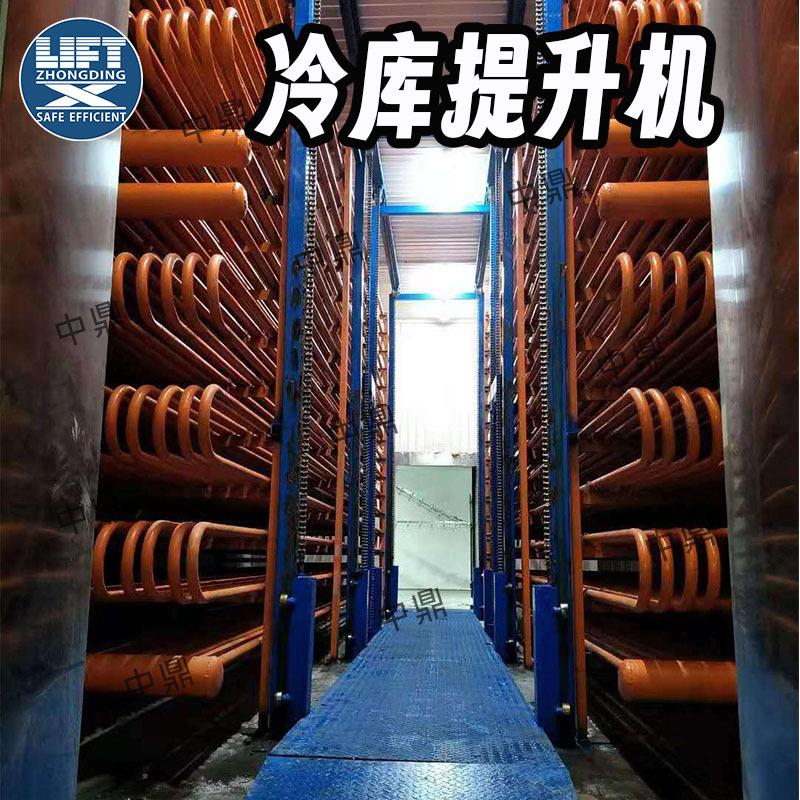 冷库用往复式提升机防爆导轨链条升降台低温防冻自动化冷库货梯