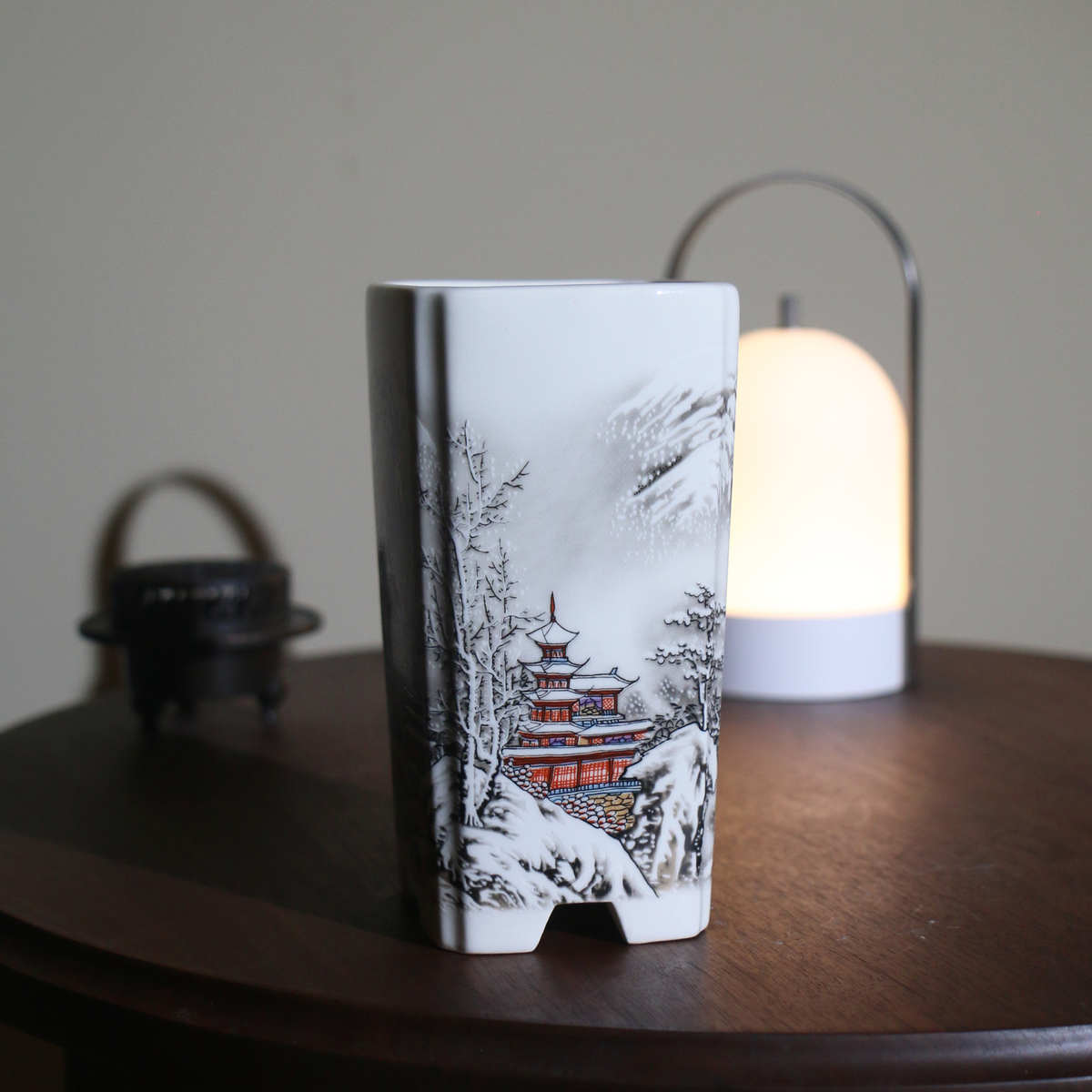 紫砂花盆陶瓷盆景兰花盆兰盆老桩盆手绘花鸟桌面盆栽悬崖盆觅陶