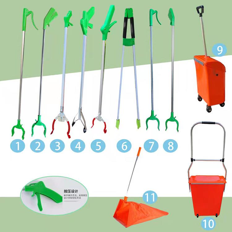 厂家直发不锈钢管捡拾夹环卫垃圾夹捡拾器取物夹垃圾斗防风撮斗