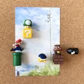 一套8个可爱童年超级玛丽软木钉留言板照片墙装 饰毛毡板工字钉