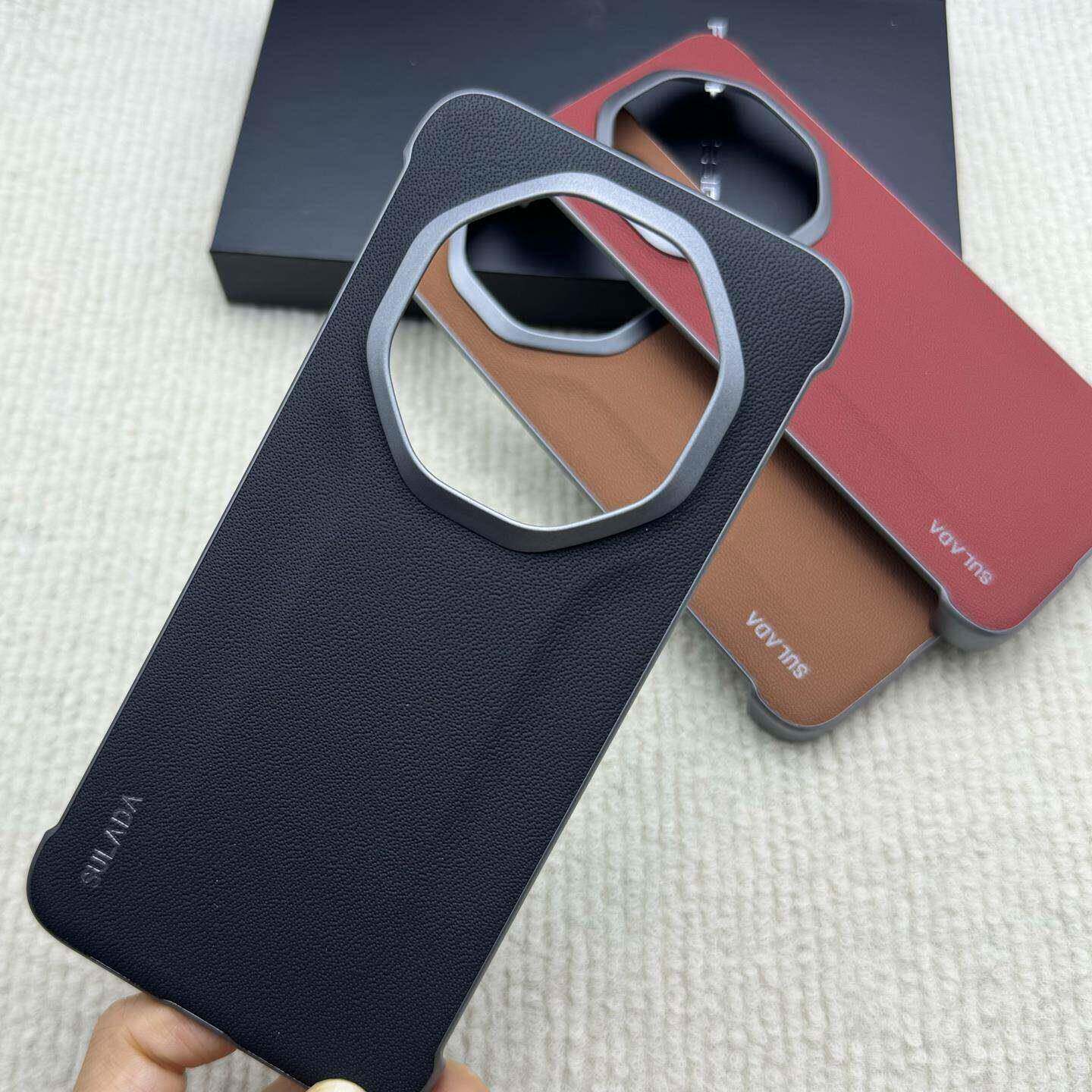 原装正品适用华为mate80rs保时捷手机壳真皮无边框新款Mate80RS非凡大师保护套半包高级头层牛皮革简约商务轻