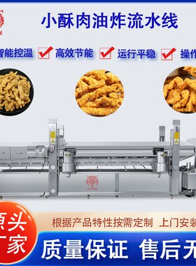 全自动小酥肉预炸定型预炸机鸡米花油炸流水线小酥肉油炸流水线