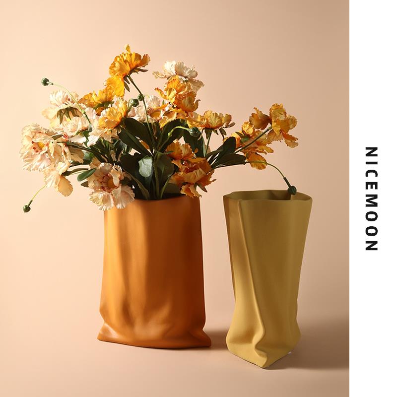 NICEMOON北欧ins陶瓷花瓶客厅餐桌电视柜插花花器创意装饰品摆件