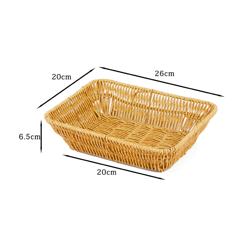 糕点储物筐ins仿藤编水果盘茶盘早餐桌面小吃烧烤饼干馒头专用筐