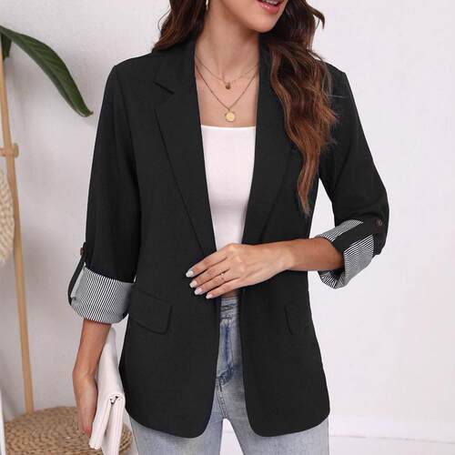 Splicing lapel cardigan suit jacket