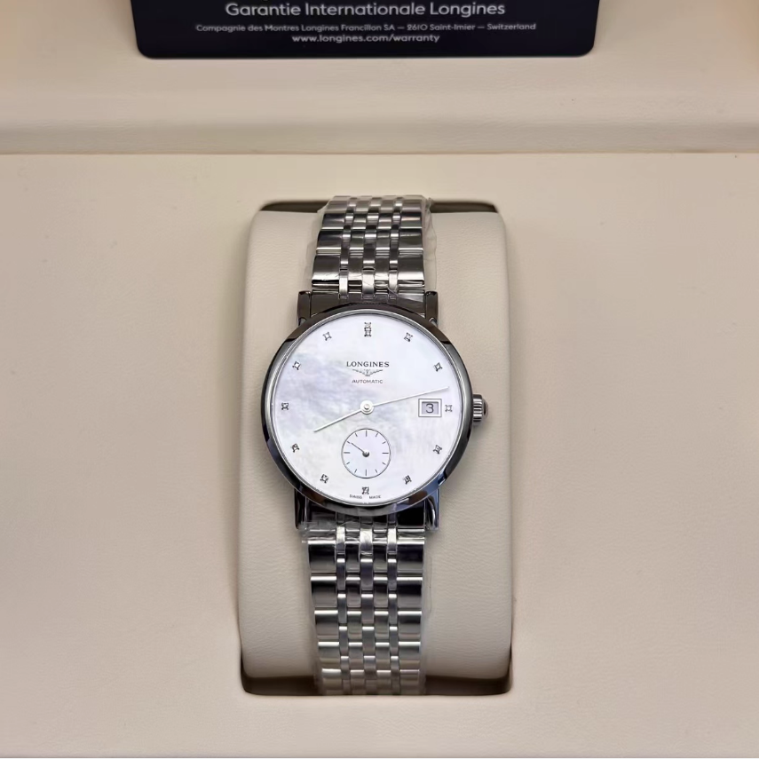 新款盒证98新 浪琴博雅系列精钢自动机械表34MM女表L4.312.4.87.6