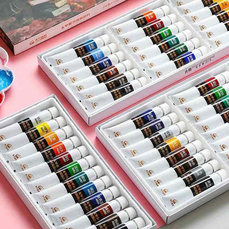 青竹水粉丙烯水彩颜料套装儿童美术画画防水纺织手绘颜料墙绘