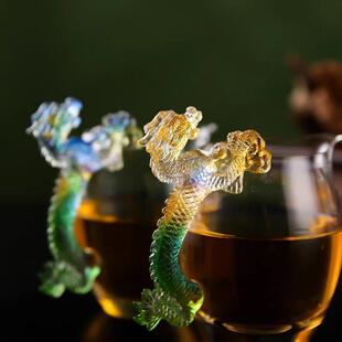 琉璃龙把手公道杯日式玻璃分茶器耐热加厚泡茶杯茶海透明功夫茶具