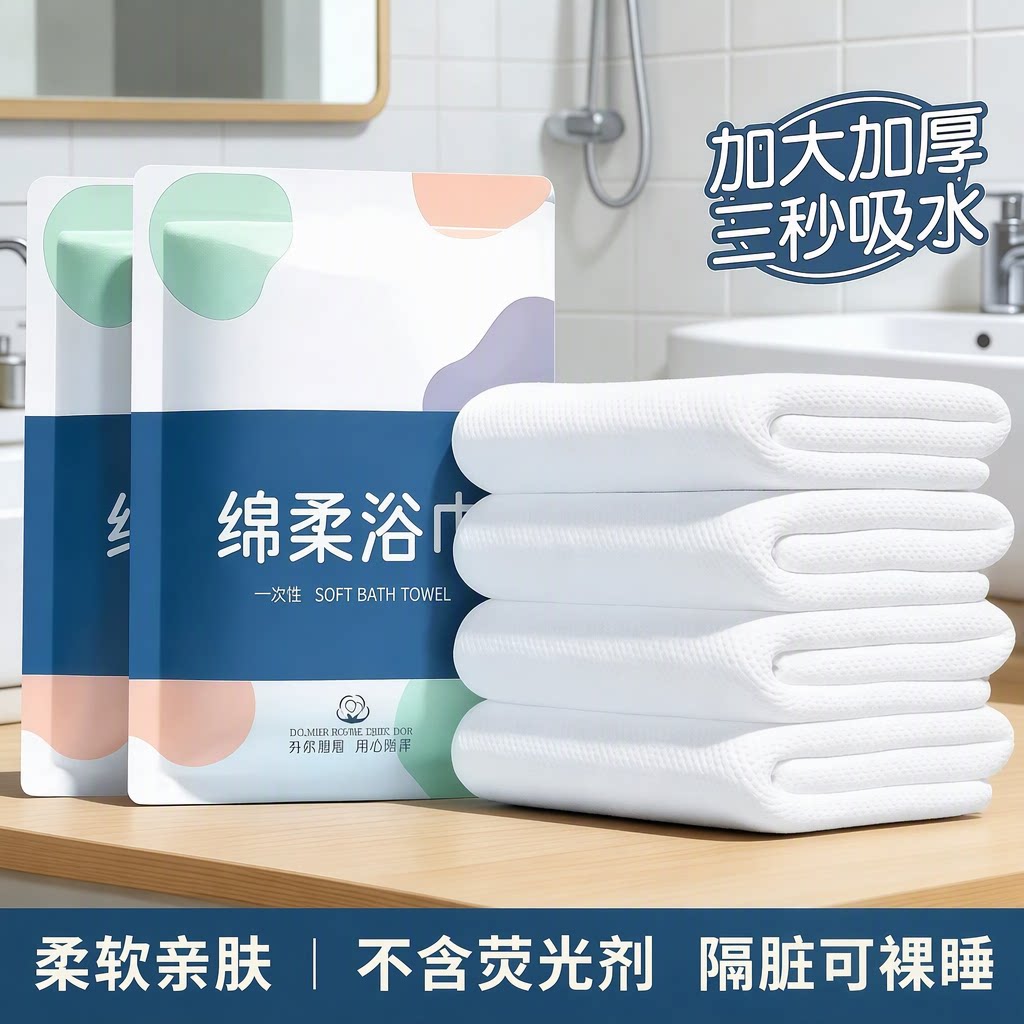 一次性浴巾加大加厚三秒吸水便携旅行隔脏可裸睡压缩毛巾洗脸巾