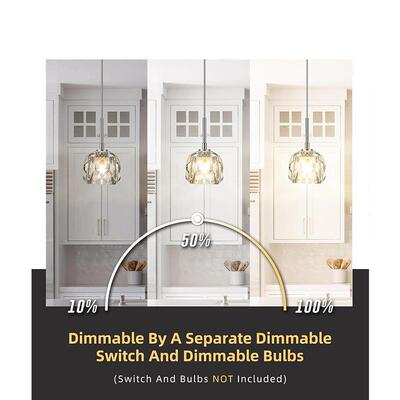 现代吊灯镀铬饰面小水晶吊灯吊灯厨房岛餐厅卧室H3878 CH双支装