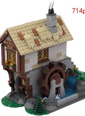 1现货小颗粒拼装积木MOC182367中世纪城市广场铁匠铺建筑玩