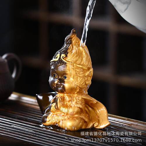 变色茶宠摆件齐天大圣创意精品可养茶玩茶桌温变装饰摆设茶具配件