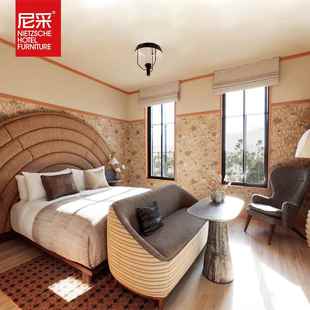 精柜品度假酒689区店民客房家具公桌椅床整体配套工宿程案例