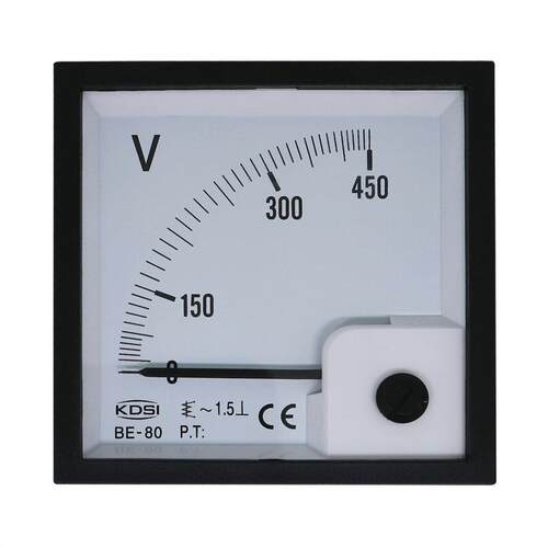 6L2同尺寸指针式电压表BE-80 AC450V方形开孔 固定式安装工业