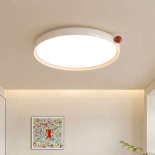 简奶油书房吸顶灯极护眼儿童奶中古casagd灯具风卧室豆法式 房间