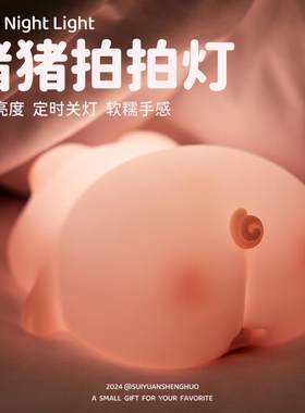 猪猪小夜灯卧室床头定时台灯拍拍硅胶充电微光女生网红爆款高颜值