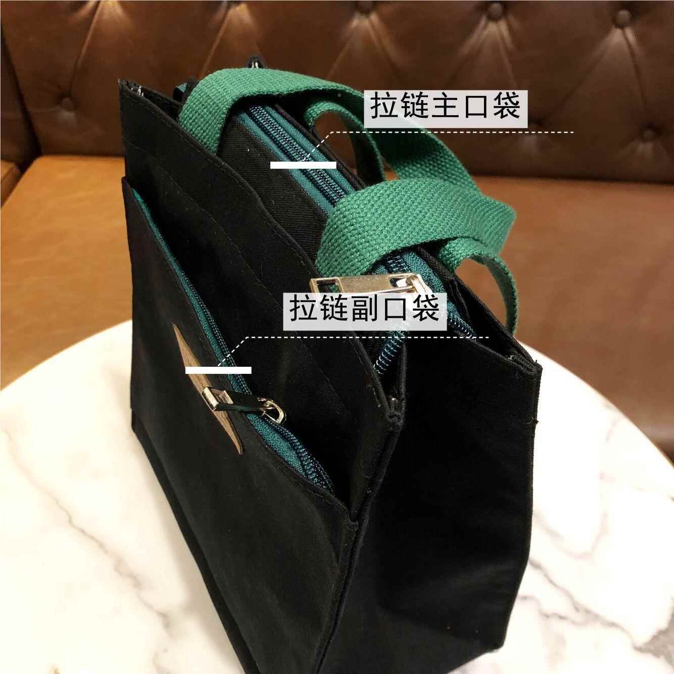 时尚妈多层帆纯色班手提袋男女学生休闲咪包布上简约水杯收5605纳