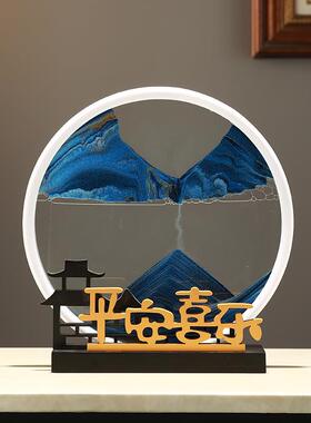 新款直销创意沙漏流沙画摆件艺术轻奢装饰品客厅桌面办公室电视柜