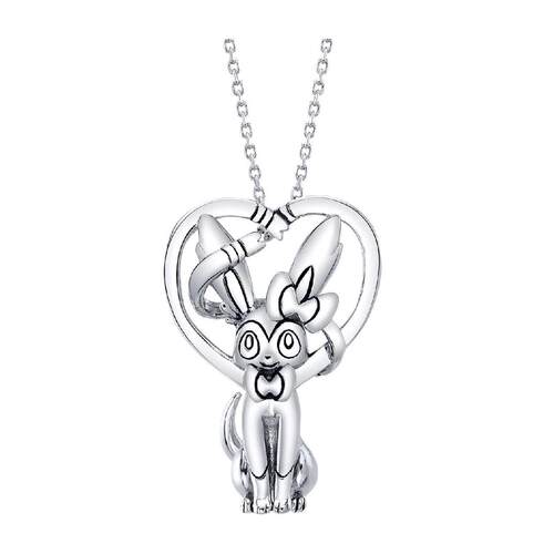 新品 Rocklove 精灵宝可梦 仙子伊布 心形 吊坠项链精致礼物