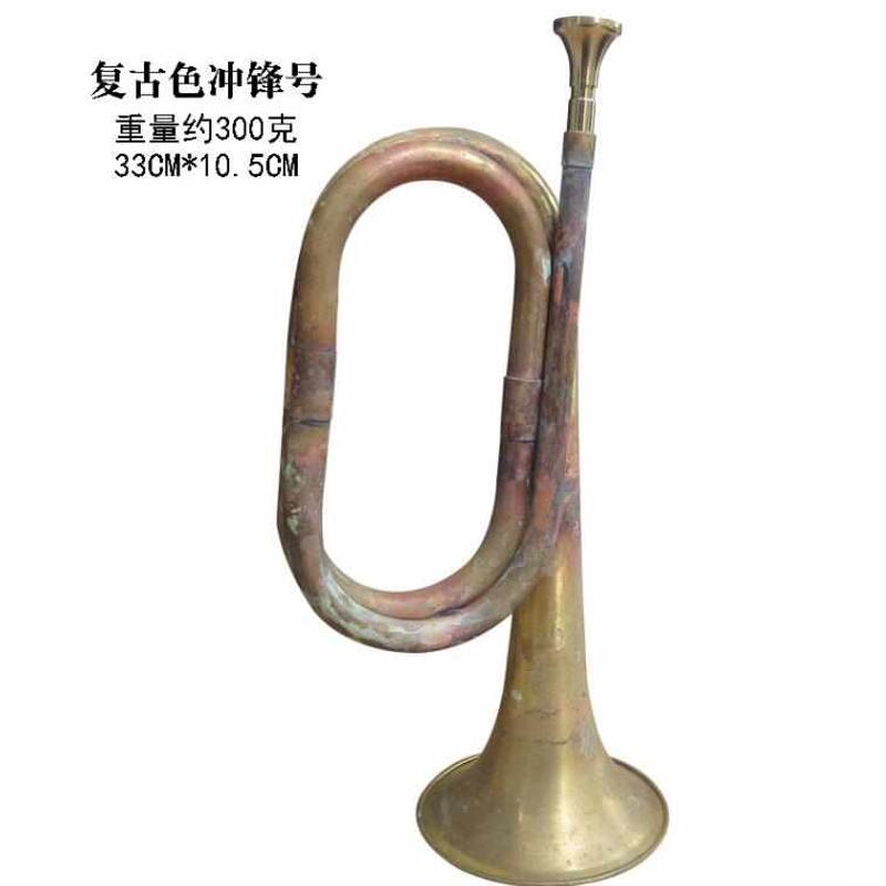 复古风步号 做旧号角冲锋号 怀旧装饰道具 铜小号喇叭吹奏乐器