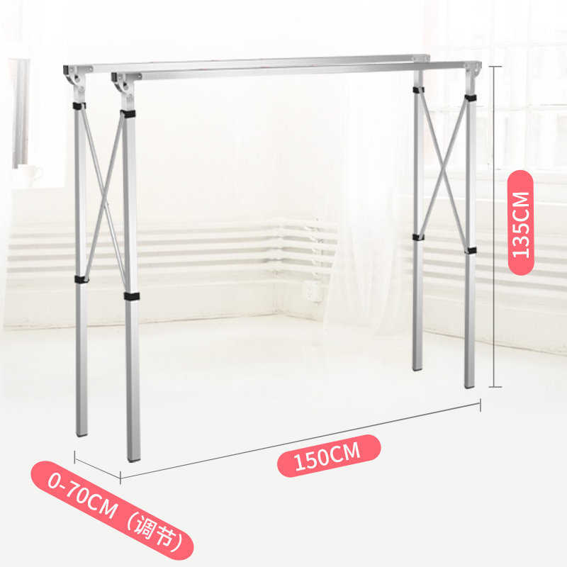 新款强力推介 重力锁晾衣架 H型折叠晒衣架落地室内挂衣架