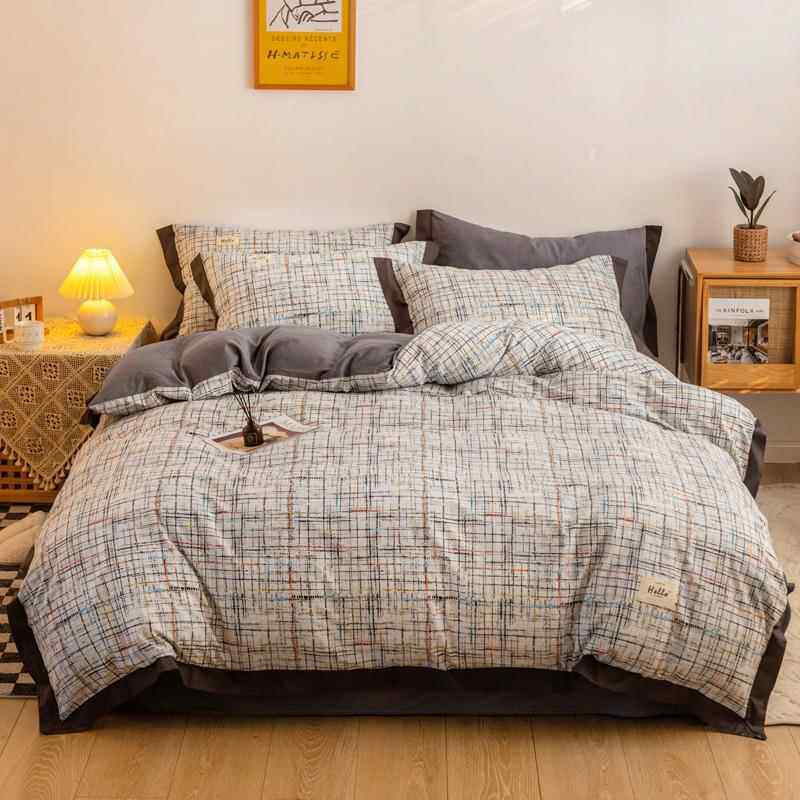 高档全上棉简约床四件纯x套220x240棉22.3被套2.2x2.4米1.8m床北