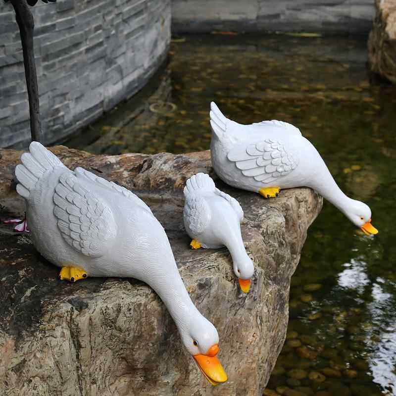 户外庭院假山水景鱼池装饰造景布置创意仿真动物大号喝水鸭子摆件,家居饰品,户外/庭院摆件,淘宝优惠券,粉丝福利购,淘宝优惠卷