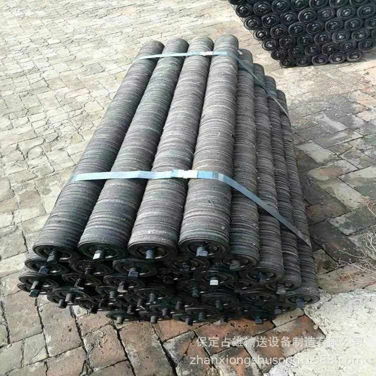 橡胶缓冲轮胎托辊输送带圈滚筒 耐磨大头托辊 摩擦调心槽型托辊组