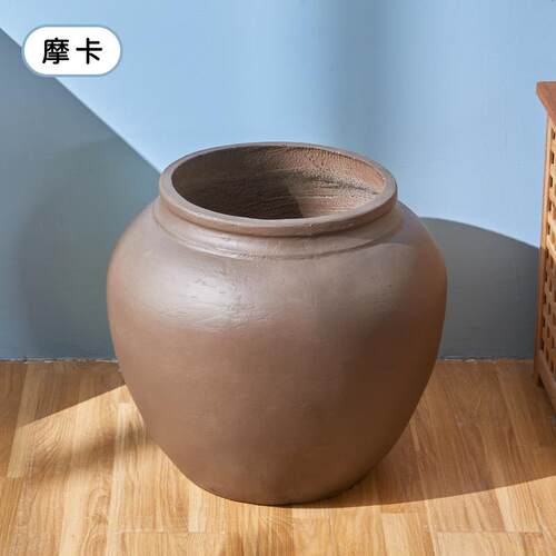 情绪稳定水泥花盆小口径圆形花箱落地种植庭院仿陶罐家用户外室内
