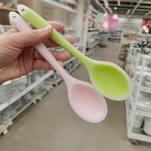 矽胶勺子大号大人吃饭专用食品级筷子勺子可携式套装长柄勺虫虫同