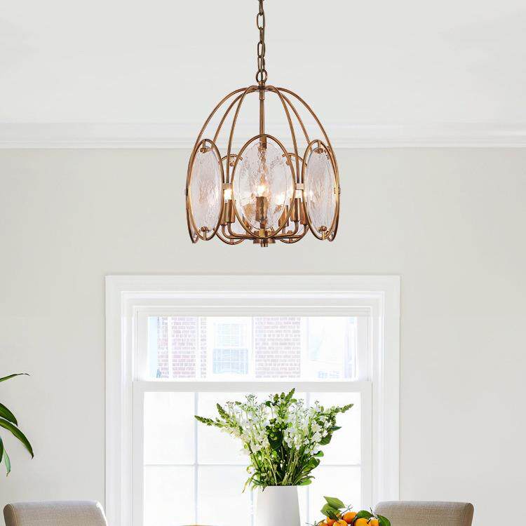 美式全铜客厅灯别衣帽间灯水晶灯卧室吊灯复古简欧式灯具餐厅