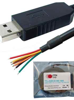 USB转TTL编程线 Debug调试线 通讯线 FTDI FT232 TTL-232R-5V-WE