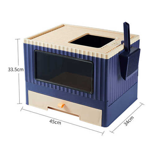 抽屉式可折叠猫砂盆家用半封闭防臭猫厕所大号猫屎盆便盆猫咪用品