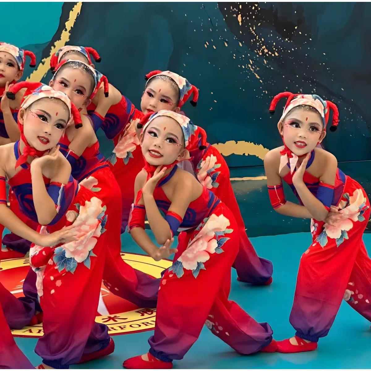 正品六开门红童醋妞啊扭舞蹈一出演服喜庆俏丫头民族舞儿秧歌舞表