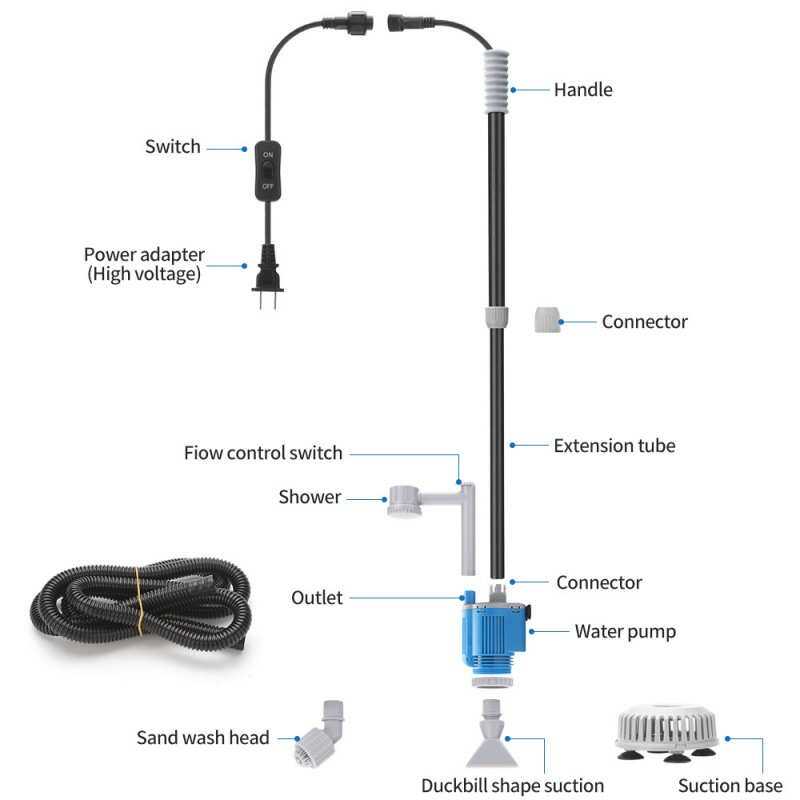 鱼缸自动清理换水器水族箱电动抽水泵鱼粪清洁工具洗沙吸便器美规