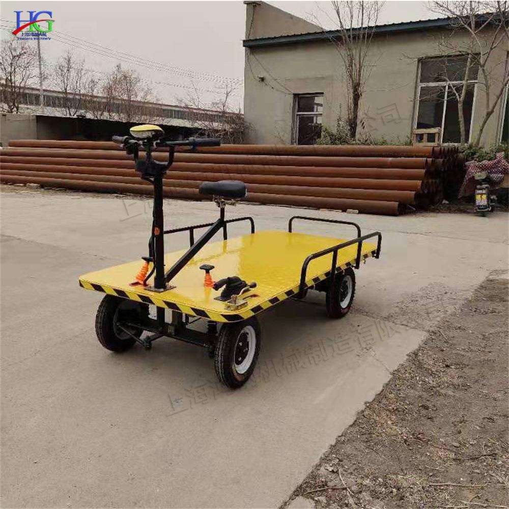 铁路建设电动平板车 座驾式四轮工具托运车 路桥工程货物运输搬运