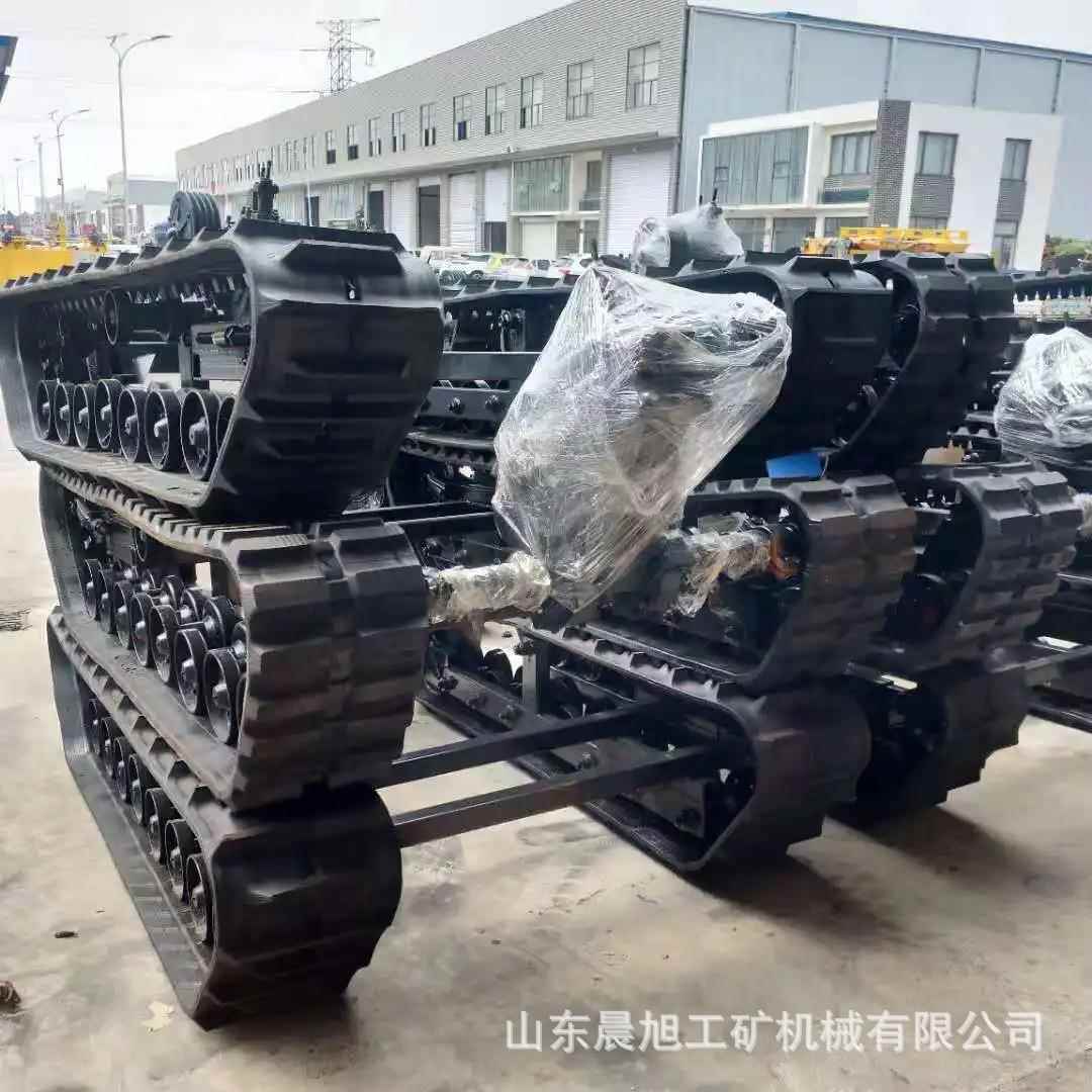 液压工程钢制履带底盘 三角履带底盘 变速箱橡胶履带底盘总成