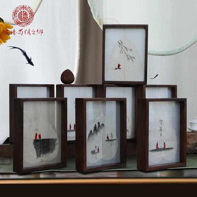 非遗蜀绣中国风礼品双面绣手工刺绣苏绣小件手工艺品中式桌面摆件