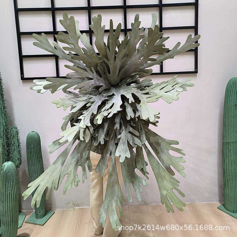 仿真绿植蕨类鹿角蕨地美陈花艺舞台布景道具立体装饰大型仿真植物