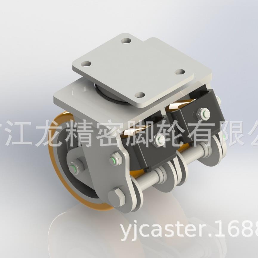 精密脚轮1000kgs载重减震脚轮双排轮带动力分配AGV滚轮