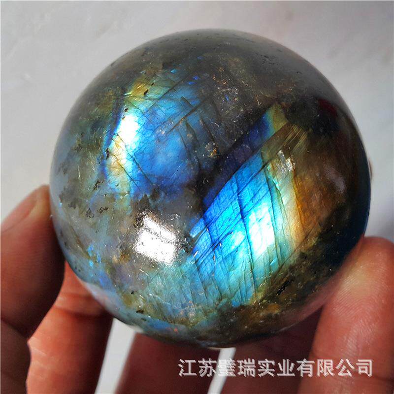 加天然马达加拉长石斯球GKX月光石球摆件公司摆开业风水件
