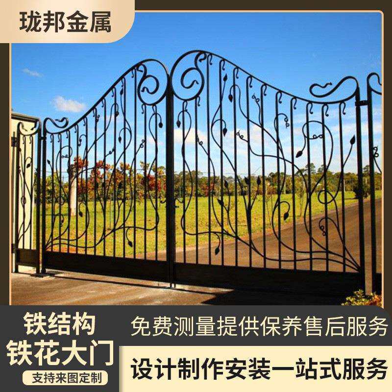 欧式铁艺大门别墅花园大门铁门小区简易庭院大门平开门Iron gate